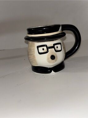 Room Essentials Black and Cream Ceramic Character Mug with Hat